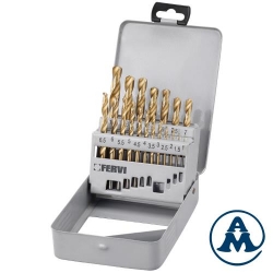 Fervi Set Svrdala Spiralnih HSS-Tin 1-10mm 19/1